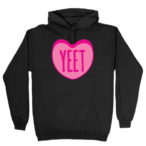 Yeet Conversation Heart White Print Hooded Sweatshirt