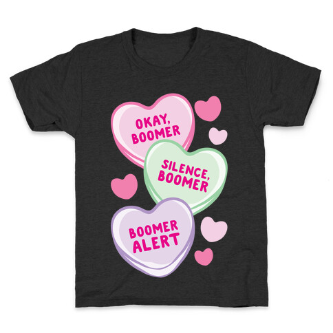 Okay Boomer Conversation Hearts White Print Kids T-Shirt