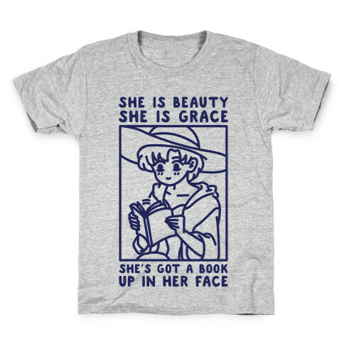 She is Beauty She is Grace She's Got a Book Up In Her Face Ami Kids T-Shirt