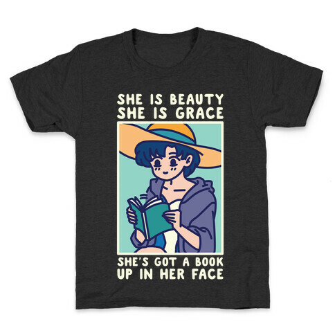 She is Beauty She is Grace She's Got a Book Up In Her Face Ami Kids T-Shirt