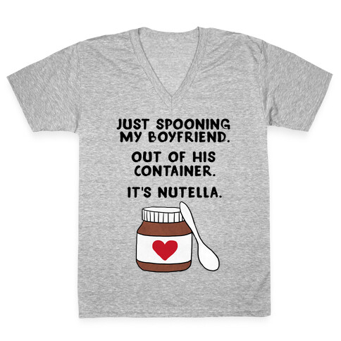Spooning My Boyfriend V-Neck Tee Shirt