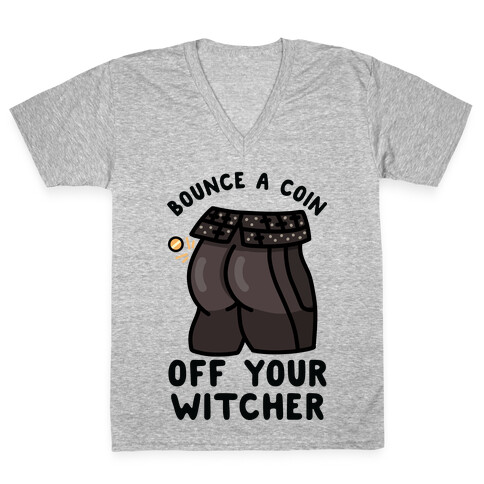 Bounce a Coin Off Your Witcher V-Neck Tee Shirt