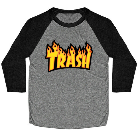 Trash Thrasher Logo Parody  Baseball Tee