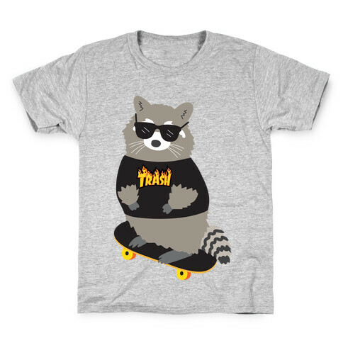 Skate Trash Raccoon Parody Kids T-Shirt