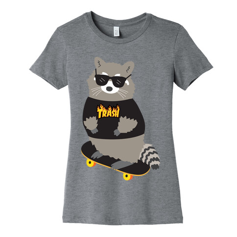 Skate Trash Raccoon Parody Womens T-Shirt