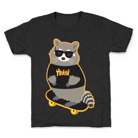 Skate Trash Raccoon Parody Kids T-Shirt