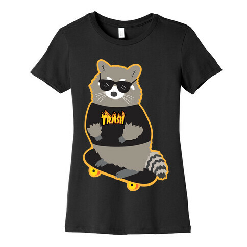 Skate Trash Raccoon Parody Womens T-Shirt