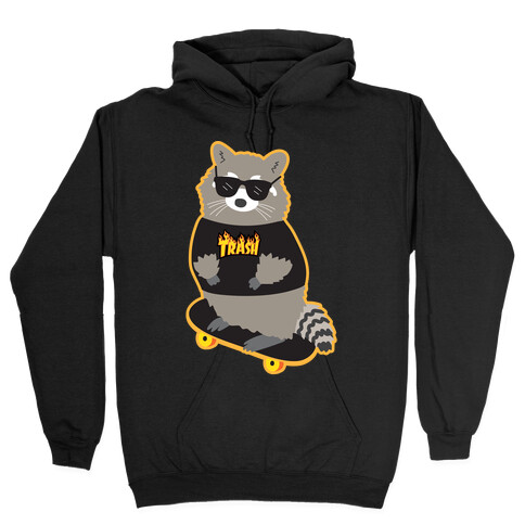 Skate Trash Raccoon Parody Hooded Sweatshirt