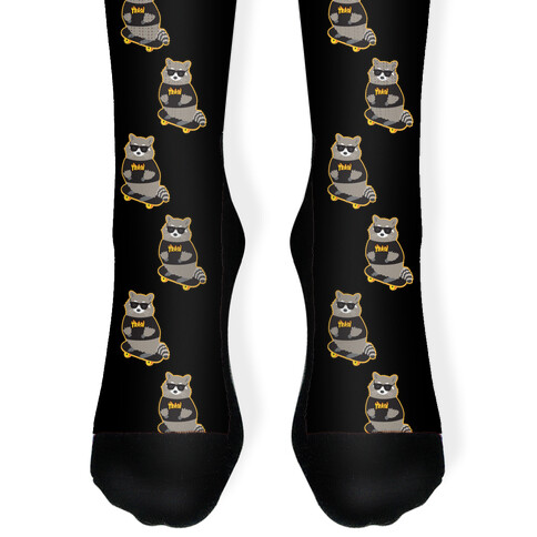 Skate Trash Raccoon Parody Sock