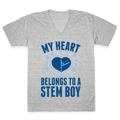 My Heart Belongs to a STEM Boy V-Neck Tee Shirt