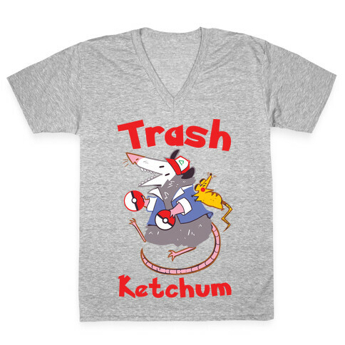 Trash Ketchum V-Neck Tee Shirt