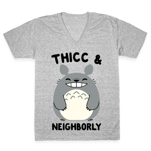 Thicc & Neighborly V-Neck Tee Shirt