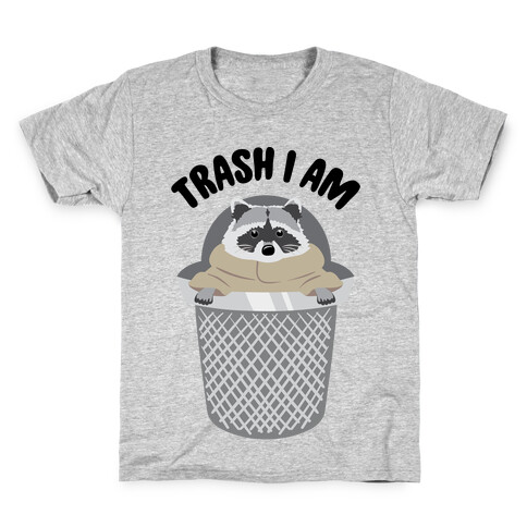 Trash I Am Raccoon Baby Yoda Parody Kids T-Shirt
