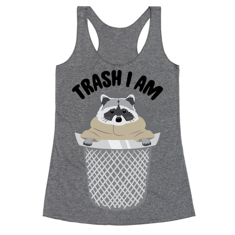 Trash I Am Raccoon Baby Yoda Parody Racerback Tank Top
