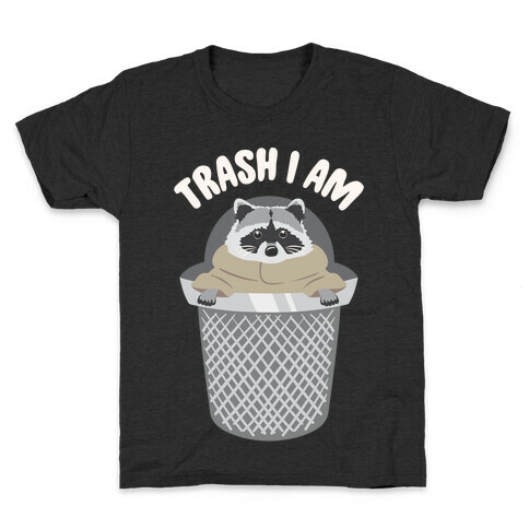 Trash I Am Raccoon Baby Yoda Parody White Print Kids T-Shirt