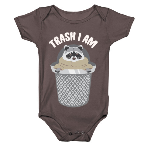 Trash I Am Raccoon Baby Yoda Parody White Print Baby One-Piece