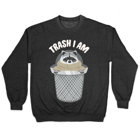 Trash I Am Raccoon Baby Yoda Parody White Print Pullover