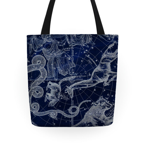 Blue and White Constellations Tote