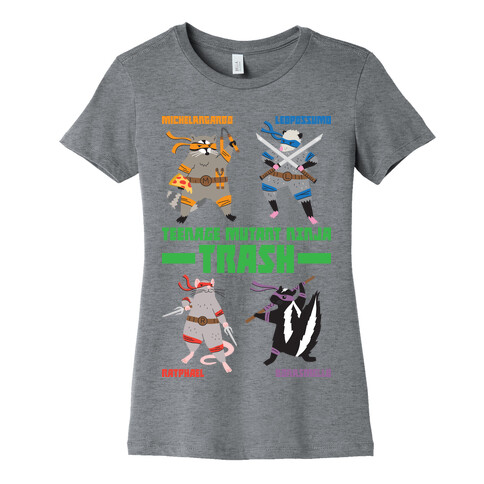 Teenage Mutant Ninja Trash TMNT Parody Womens T-Shirt