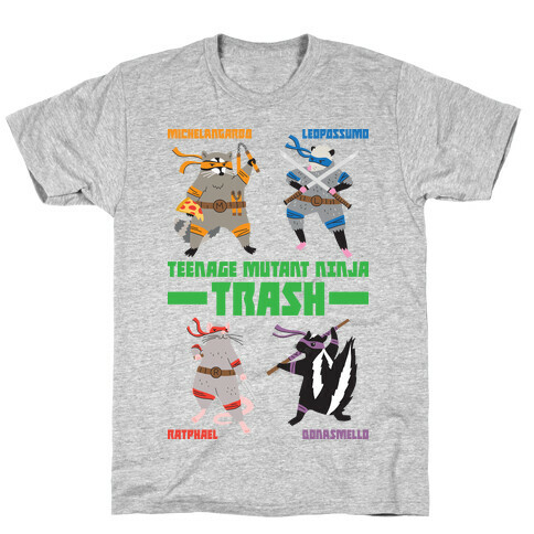 Teenage Mutant Ninja Trash TMNT Parody T-Shirt