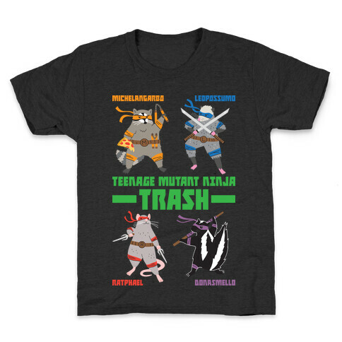 Teenage Mutant Ninja Trash TMNT Parody Kids T-Shirt