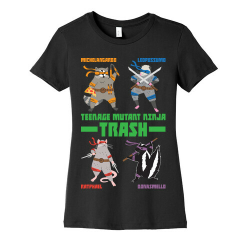 Teenage Mutant Ninja Trash TMNT Parody Womens T-Shirt