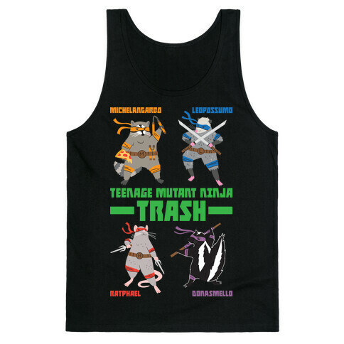 Teenage Mutant Ninja Trash TMNT Parody Tank Top