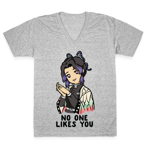 No One Likes You Shinobu Kocho V-Neck Tee Shirt