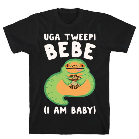 I Am Baby Jabba Parody White Print T-Shirt