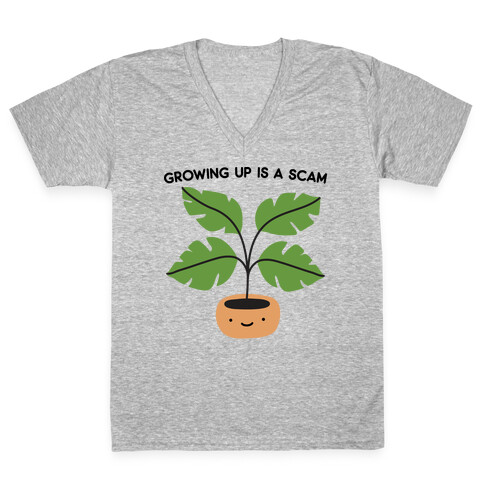 Growing Up Is A Scam V-Neck Tee Shirt