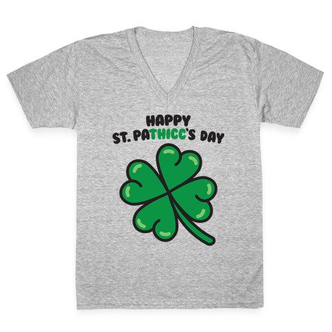 Happy St. Pathicc's Day Butt Clover V-Neck Tee Shirt