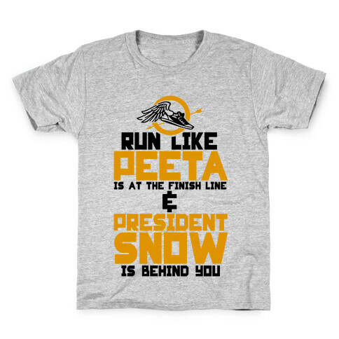 Run Like Peeta Is At The Finish Line Kids T-Shirt