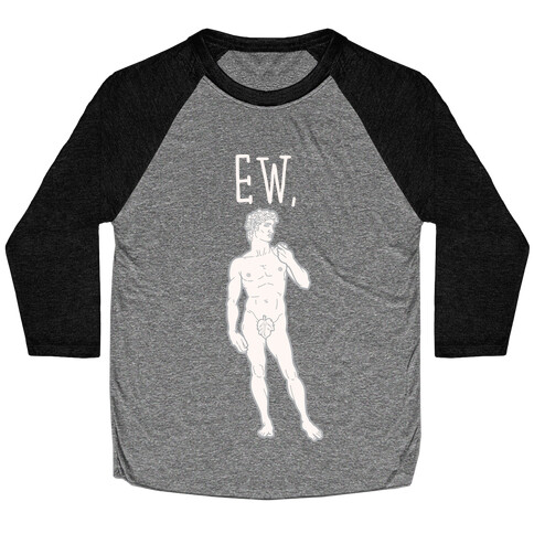 Ew David Parody White Print Baseball Tee