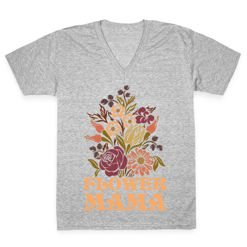 Flower Mama V-Neck Tee Shirt