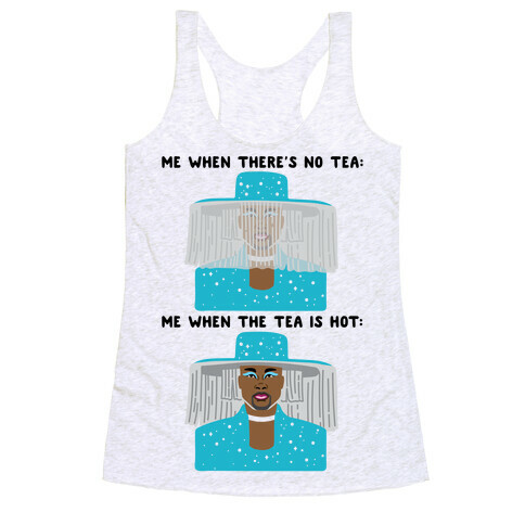 Me When There's No Tea Vs Me When The Tea Is Hot Parody Racerback Tank Top