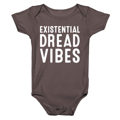 Existential Dread Vibes White Print Baby One-Piece