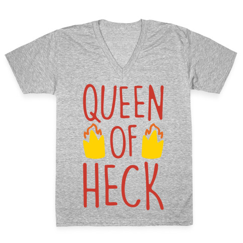 Queen of Heck Parody V-Neck Tee Shirt