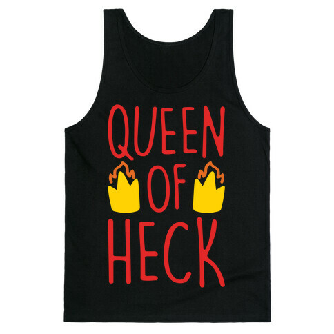 Queen of Heck Parody White Print Tank Top