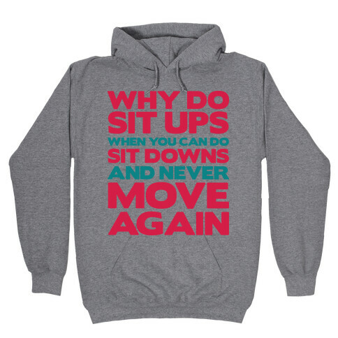 Why Do Sit Ups When You Can Do Sit Downs Hooded Sweatshirt