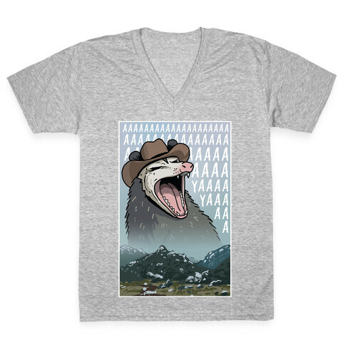 Big Enough Possum  V-Neck Tee Shirt