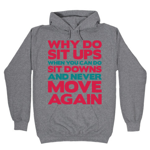 Why Do Sit Ups When You Can Do Sit Downs  Hooded Sweatshirt