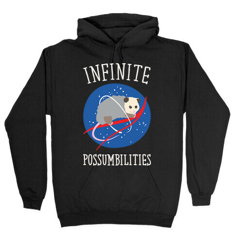 Infinite Possumbilities Parody White Print Hooded Sweatshirt