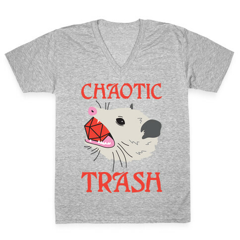 Chaotic Trash (Opossum) V-Neck Tee Shirt