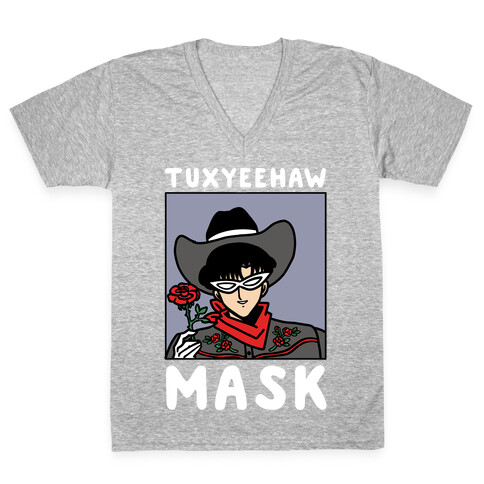 Tuxyeehaw Mask V-Neck Tee Shirt
