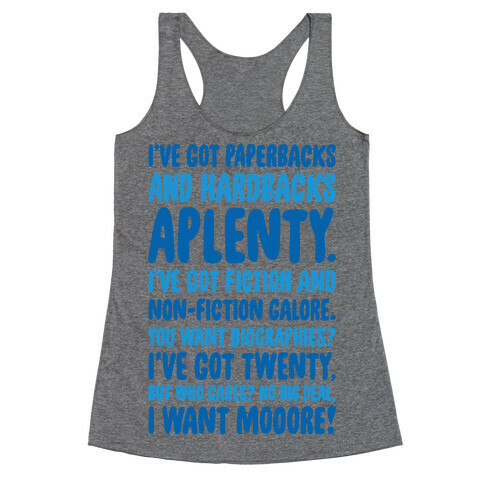 Book Lover's Part of Your World Parody Racerback Tank Top