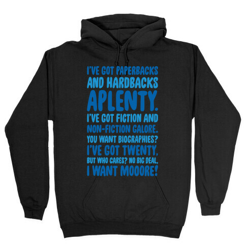 Book Lover's Part of Your World Parody White Print Hooded Sweatshirt