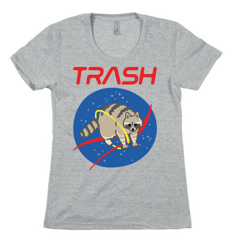 Trash Raccoon Nasa Logo Parody Womens T-Shirt