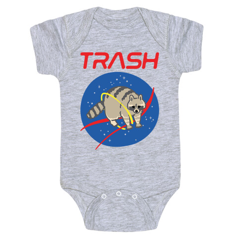 Trash Raccoon Nasa Logo Parody Baby One-Piece