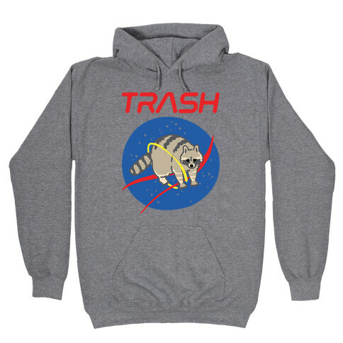 Trash Raccoon Nasa Logo Parody Hooded Sweatshirt