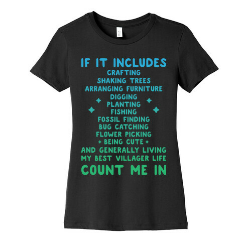 Animal Crossing Activities Count Me In Womens T-Shirt